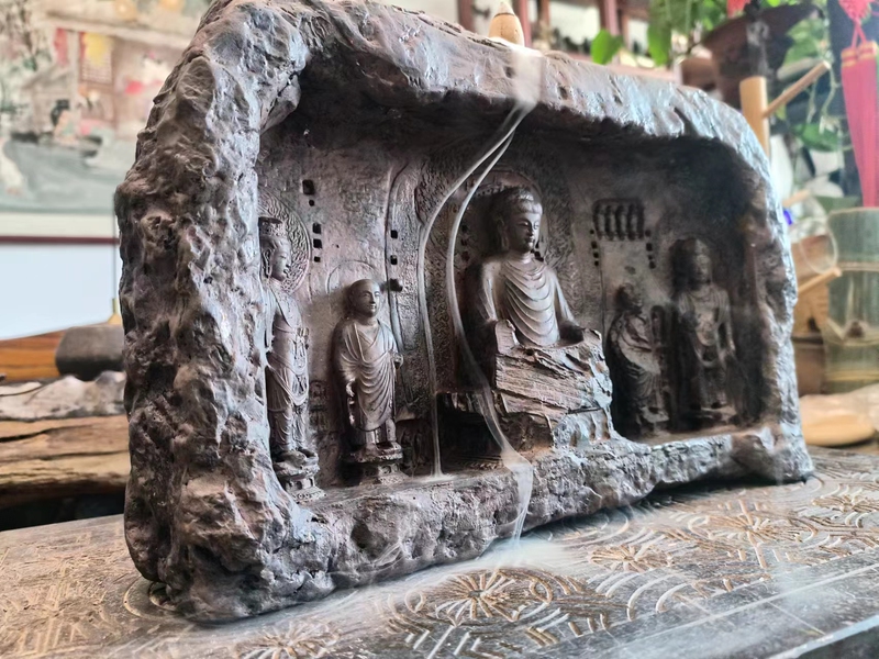 Lurngmern Grotto Zen-Inspired Ornament Bonsai Landscaping Buddha Statue High-End Study Room Tea Ceremony Vintage-Style Old House Religious Lushe-Na Lurngmern Grotto Zen-Inspired Ornament Bonsai Landscaping Buddha Statue High-End Study Room Tea Ceremony Vintage-Style Old House Religious Lushe-Na