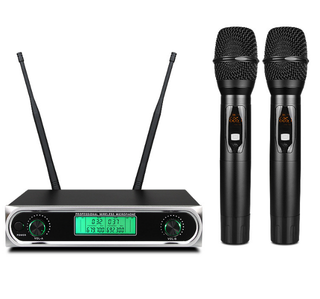 LINGYU Leaf wireless microphone head-mounted microphone One drag two metal U segment Home KTV Singing microphone-Taobao