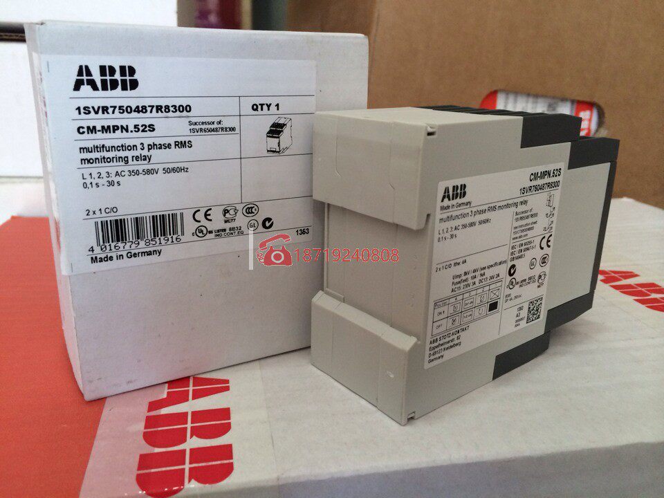ABB three-phase monitor CM-PFE voltage 3 x 208-440V ordering number 1SVR550824R9100 