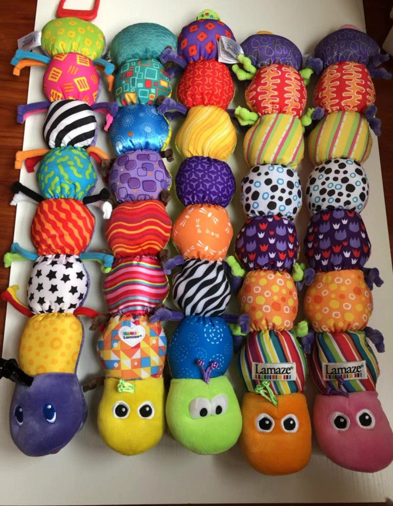 Original single music caterpillar height ruler doll with sound paper rattle baby soothing doll