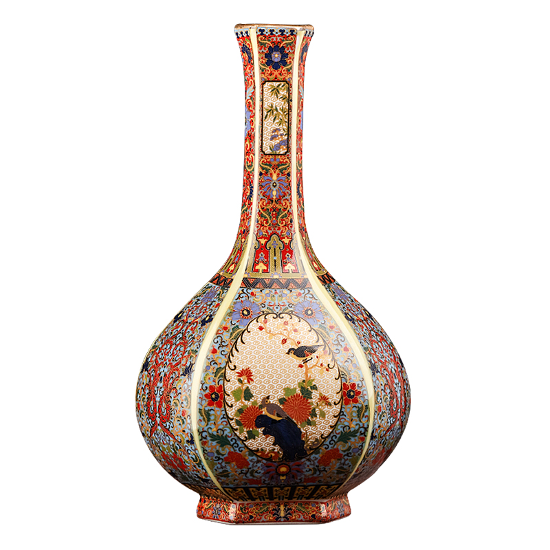 Jingdezhen ceramics powder enamel vase furnishing articles of Chinese style restoring ancient ways the sitting room ark, flower arranging TV ark, decorative arts and crafts