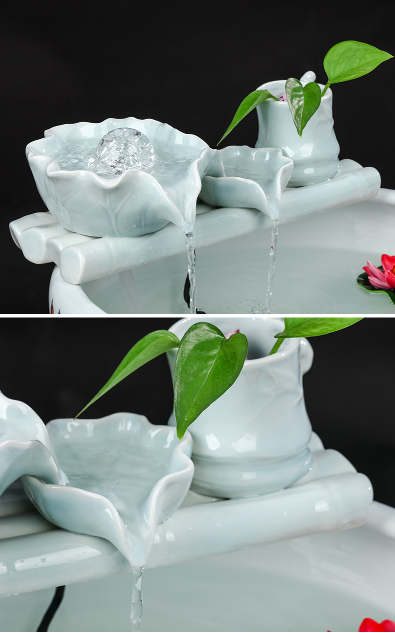 Jingdezhen ceramics creative transport bead furnishing articles water basin of Chinese style living room office fish tank ornament