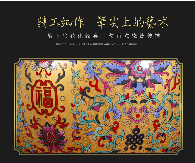 Jingdezhen ceramics colored enamel landing large gourd vases, feng shui living room home furnishing articles