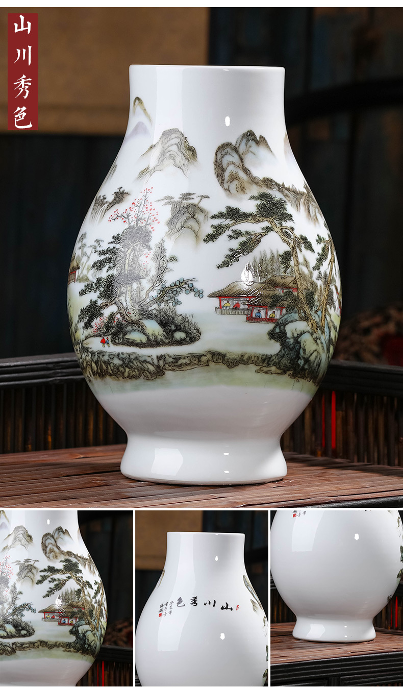 Jingdezhen ceramics Chinese vase flower arranging dried flowers sitting room TV ark, place of the sitting room porch home decoration