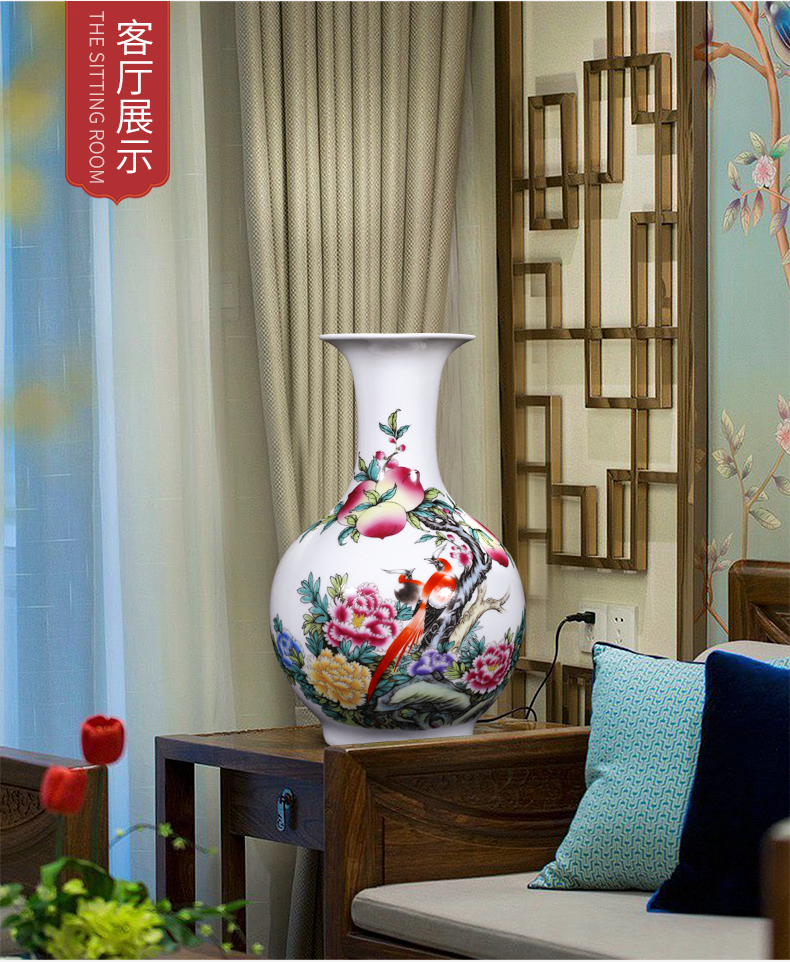 Archaize of jingdezhen ceramics powder enamel vase Chinese style living room porch TV ark adornment creative flower arranging furnishing articles
