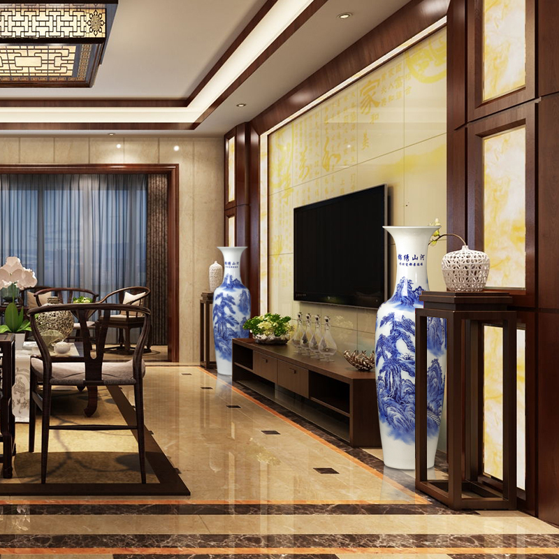 Jingdezhen ceramic archaize hotel lobby for the opening of large vase of blue and white porcelain gifts large adornment furnishing articles