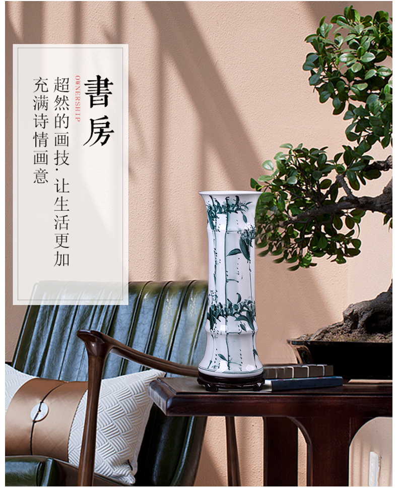 Jingdezhen ceramics lucky bamboo vase furnishing articles sitting room flower arranging hydroponic flower implement landing large TV ark, adornment