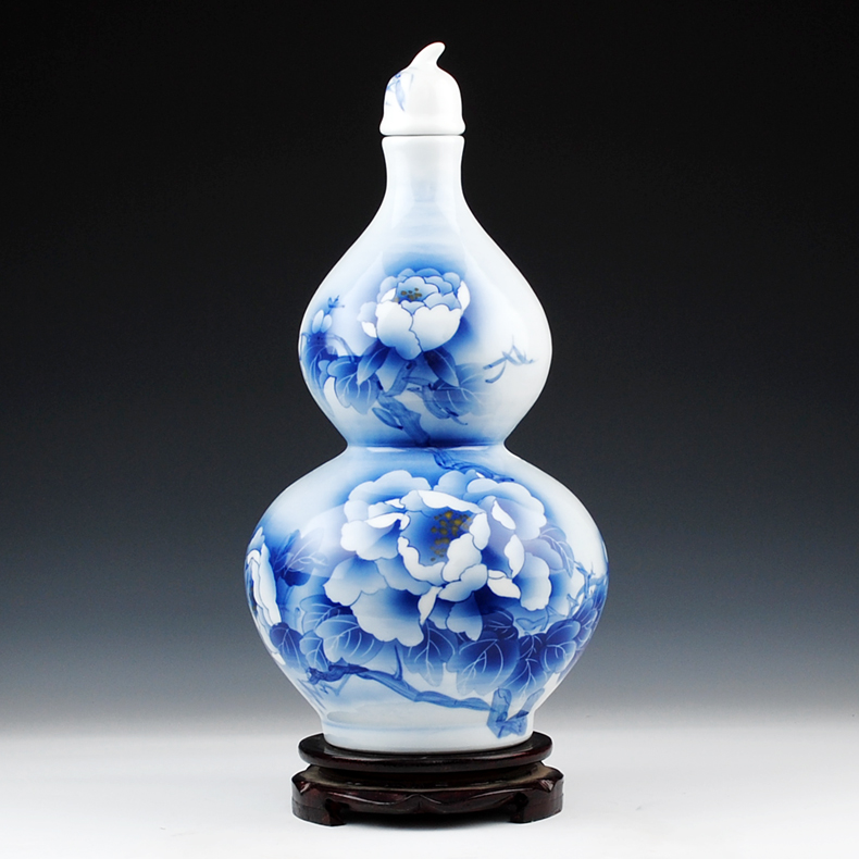 Jingdezhen ceramics famous household hand - made porcelain bottle wine jar with cover 10 jins to jars sealed as cans