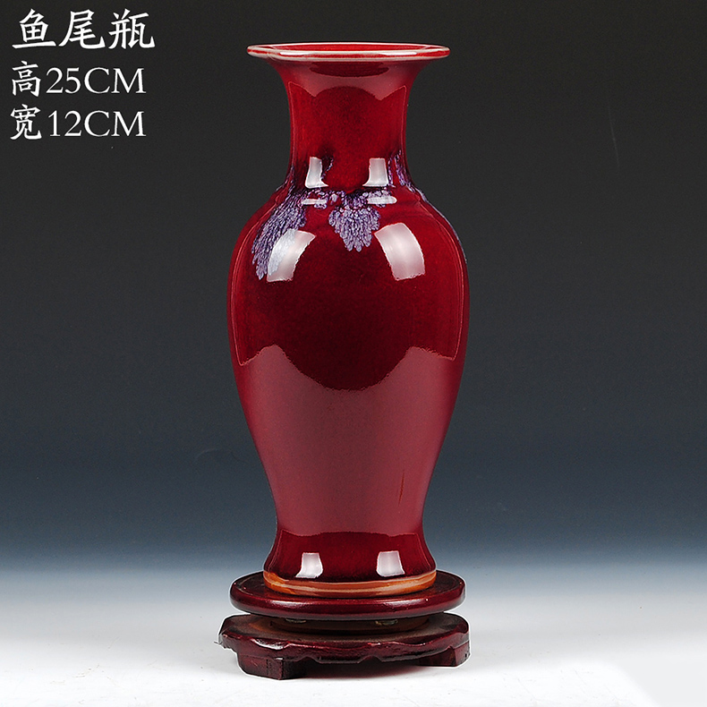 Archaize of jingdezhen ceramics up with jun porcelain vase furnishing articles of modern Chinese style household rich ancient frame sitting room adornment