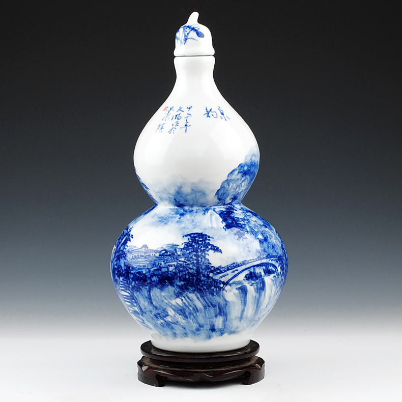 Jingdezhen ceramics famous household hand - made porcelain bottle wine jar with cover 10 jins to jars sealed as cans