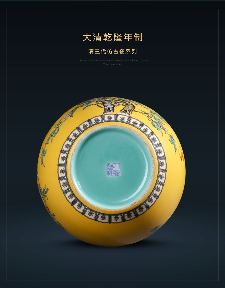 Jingdezhen ceramics of large vases, flower arrangement of Chinese style home porch decoration handicraft furnishing articles large living room