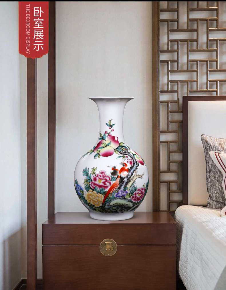 Archaize of jingdezhen ceramics powder enamel vase Chinese style living room porch TV ark adornment creative flower arranging furnishing articles