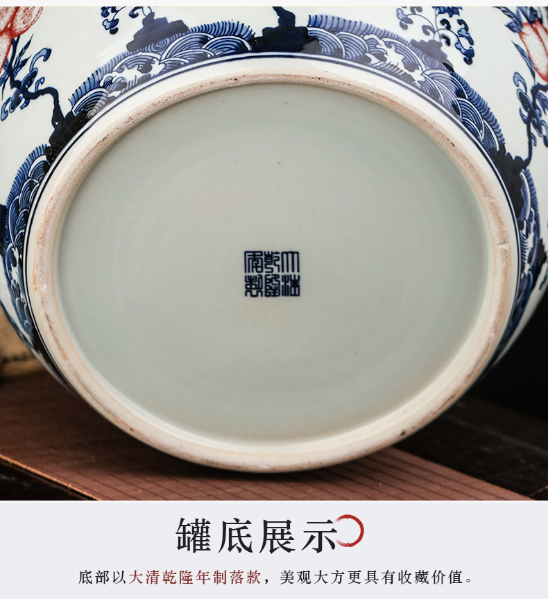 Hand - made of blue and white porcelain of jingdezhen ceramics storage as cans accessories archaize large with cover pu 'er tea pot furnishing articles