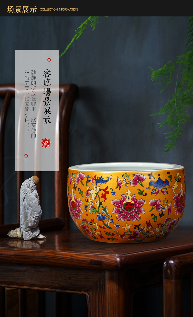 Jingdezhen ceramics cornucopia furnishing articles feng shui plutus aquarium fish bowl sitting room home decorative arts and crafts