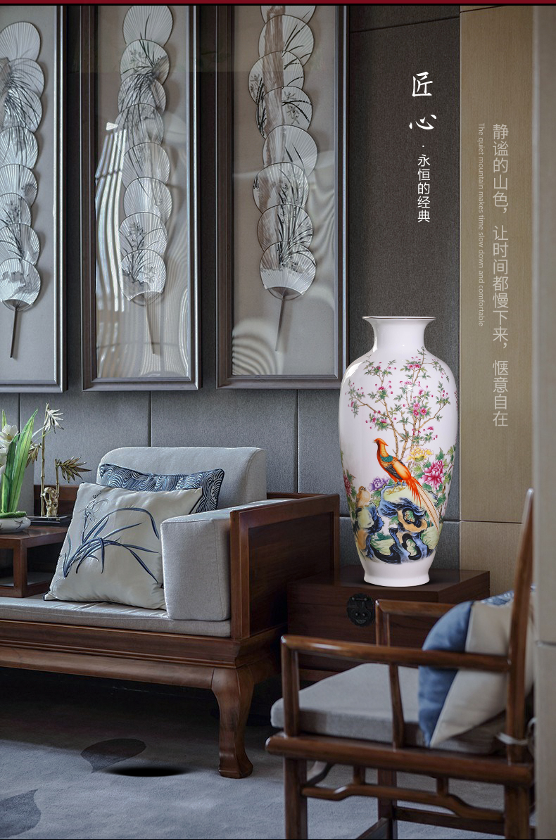 Modern Chinese jingdezhen ceramics powder enamel vase home furnishing articles, the sitting room porch flower decorations arts and crafts