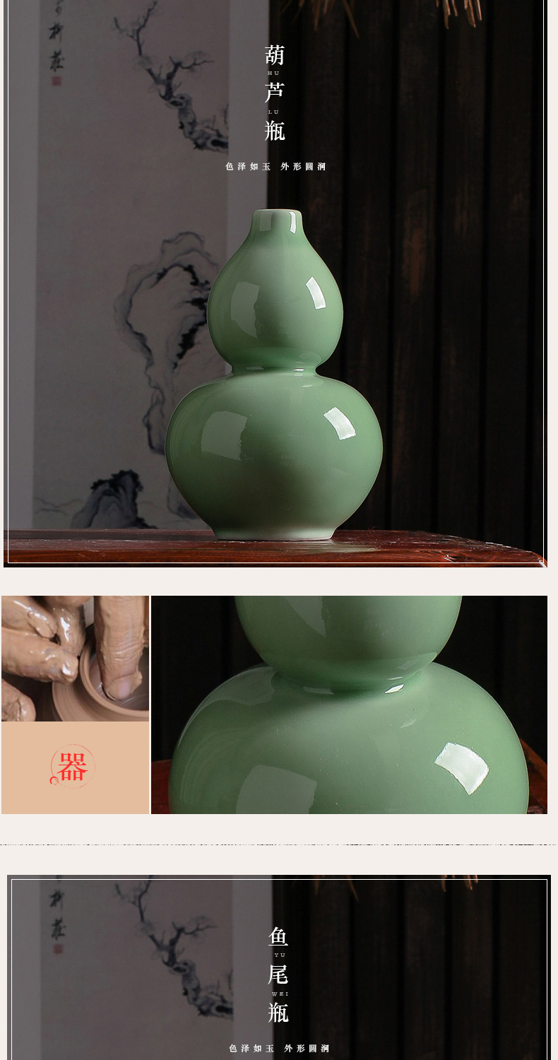 Jingdezhen ceramics archaize shadow blue glaze floret bottle place flower arrangement of Chinese style household act the role ofing is tasted wine dried flowers sitting room