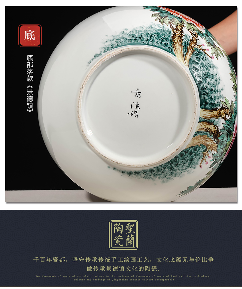 Jingdezhen ceramics by hand draw pastel peony vases, flower arranging Chinese style living room home furnishing articles