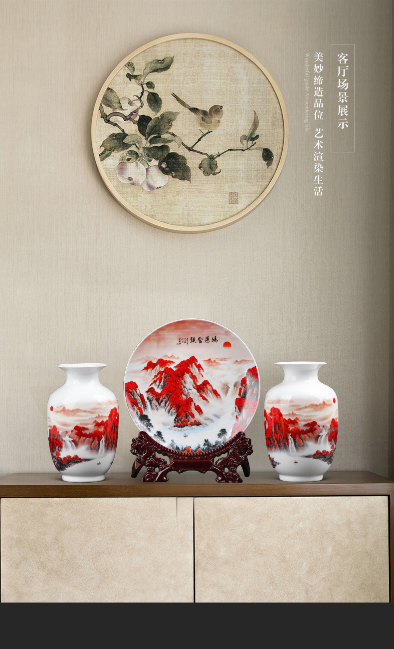 Jingdezhen ceramics vase is placed the new Chinese style household adornment flower arranging living room TV cabinet handicraft furnishing articles