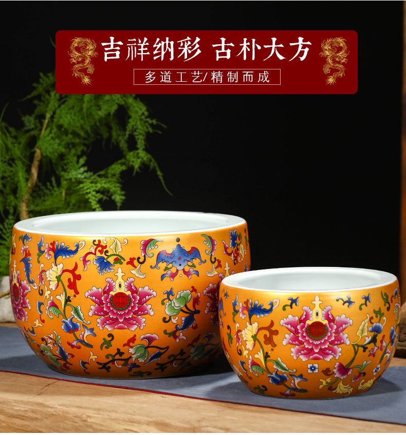 Jingdezhen ceramics cornucopia furnishing articles feng shui plutus aquarium fish bowl sitting room home decorative arts and crafts