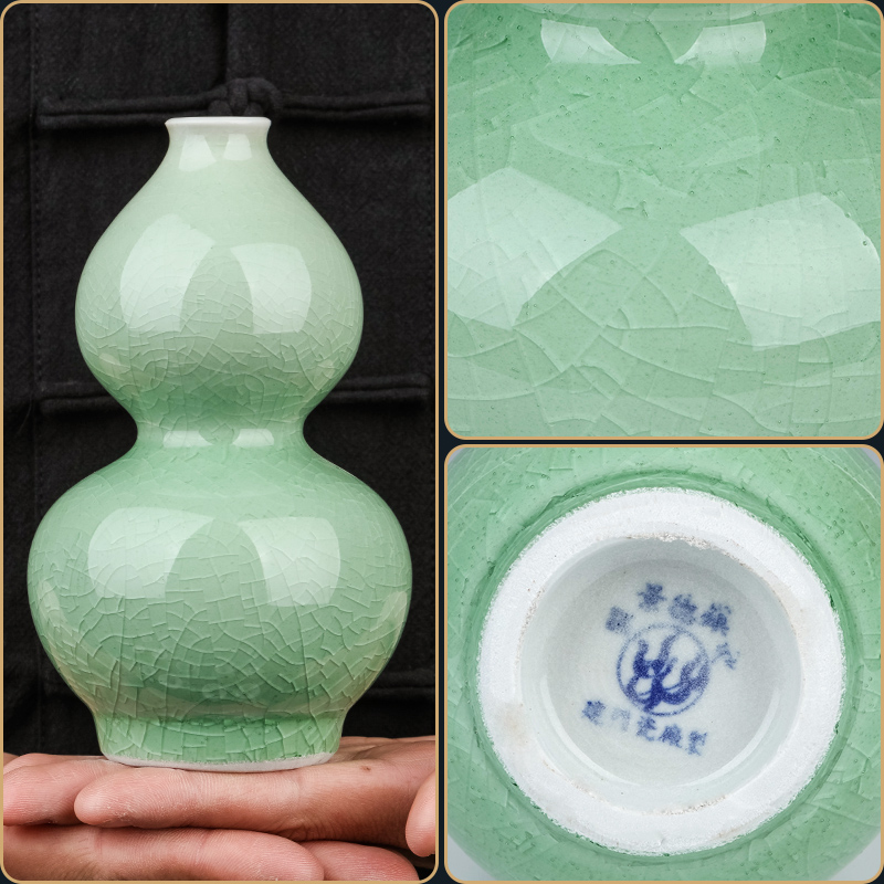 Rich ancient frame of jingdezhen ceramics decoration of new Chinese style living room mini floret bottle handicraft furnishing articles office