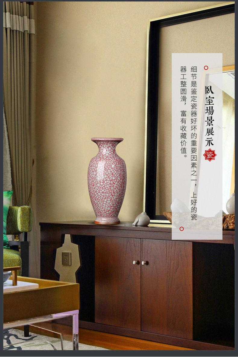 Jingdezhen ceramics antique jun porcelain vase large flower arranging Chinese style living room rich ancient frame home furnishing articles