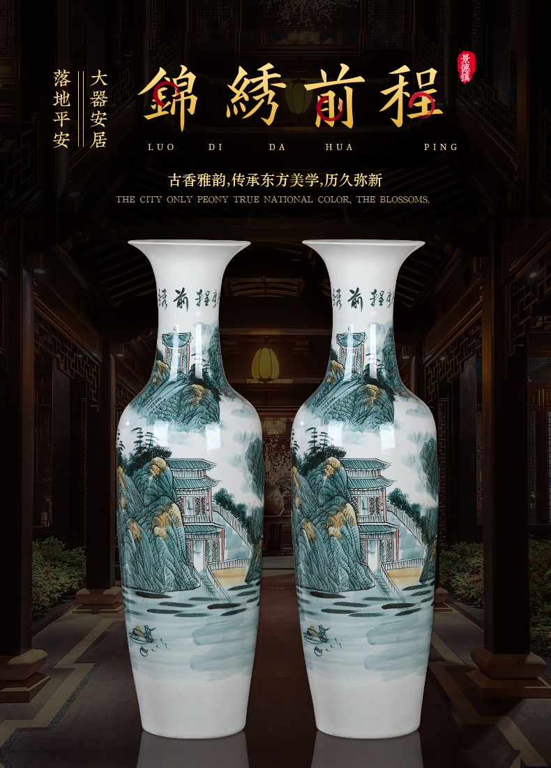 Jingdezhen ceramics hand - made bright future vases, flower arranging a sitting room be born Chinese style household act the role ofing is tasted furnishing articles size