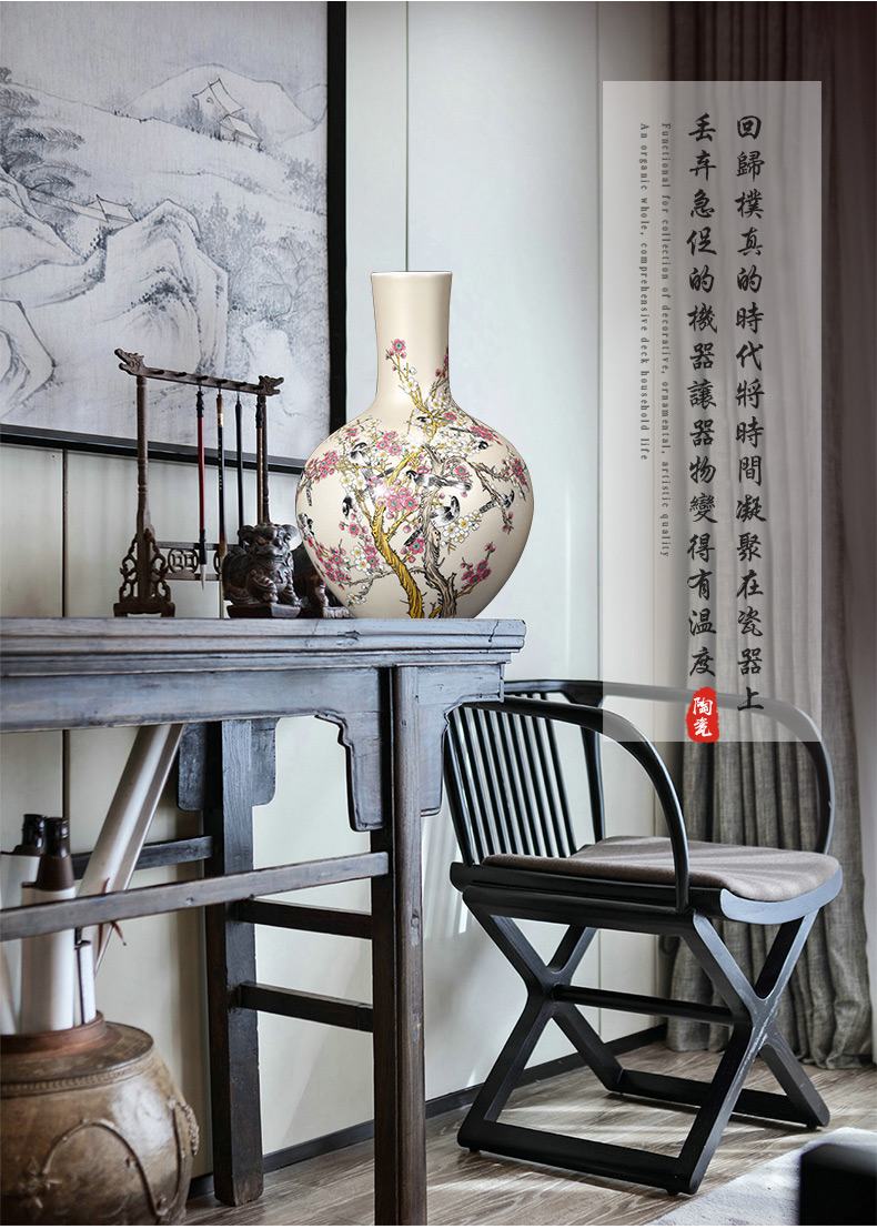 Jingdezhen ceramics vase furnishing articles sitting room flower arranging modern Chinese style household adornment porcelain TV ark