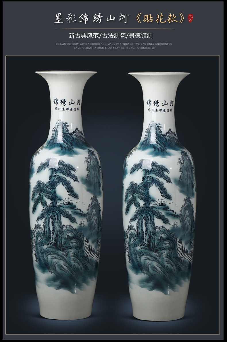 Jingdezhen ceramic archaize hotel lobby for the opening of large vase of blue and white porcelain gifts large adornment furnishing articles