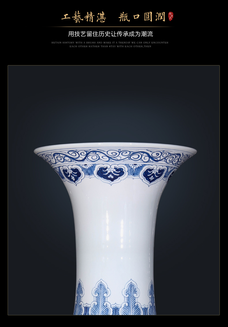 Jingdezhen ceramics hand - made large blue and white porcelain vase to heavy archaize hotel opening gifts large furnishing articles