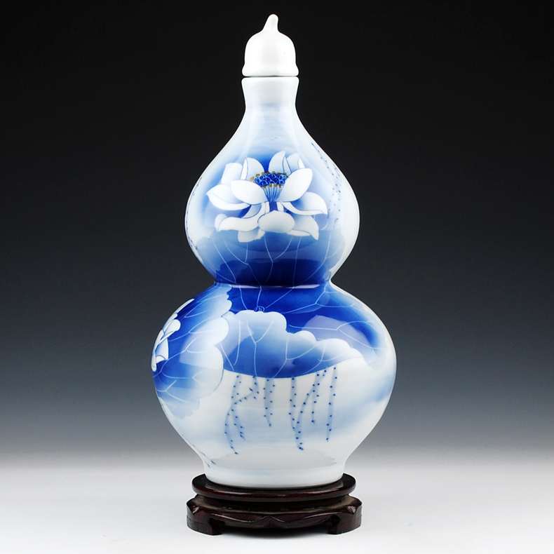 Jingdezhen ceramics famous household hand - made porcelain bottle wine jar with cover 10 jins to jars sealed as cans