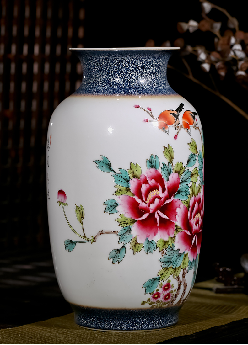 The Master of jingdezhen ceramics up hand - made enamel vase flower arranging Chinese style porch sitting room office furnishing articles