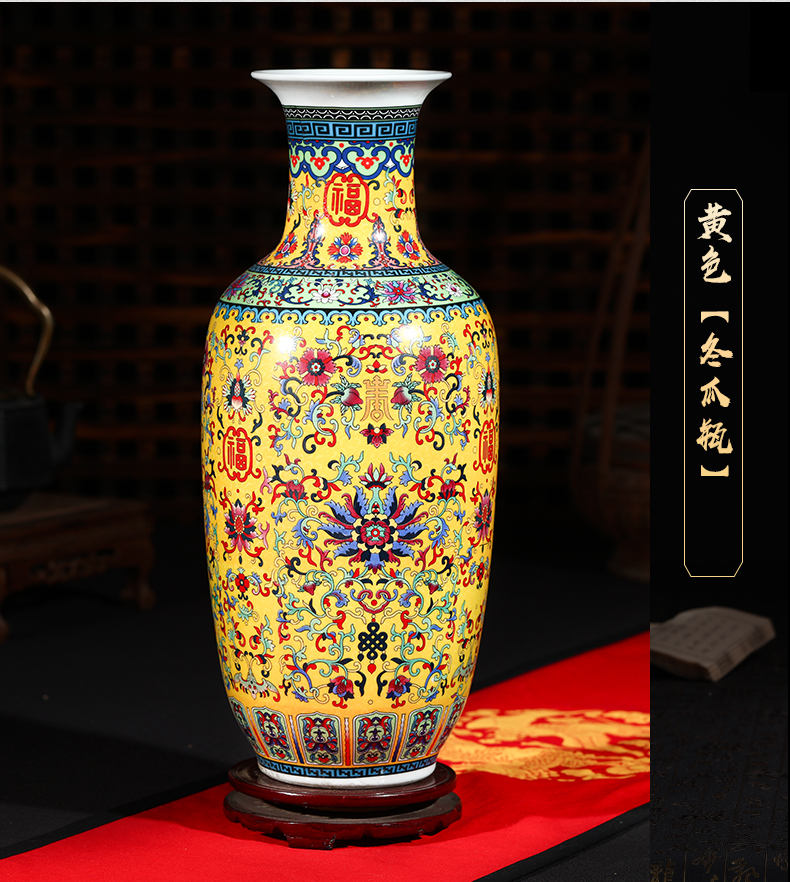 Jingdezhen ceramics of large vases, flower arrangement of modern Chinese style living room TV wine porch decoration furnishing articles