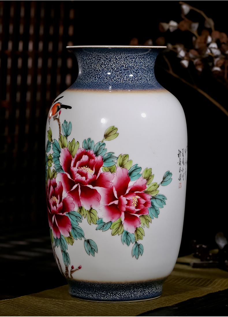 The Master of jingdezhen ceramics up hand - made enamel vase flower arranging Chinese style porch sitting room office furnishing articles