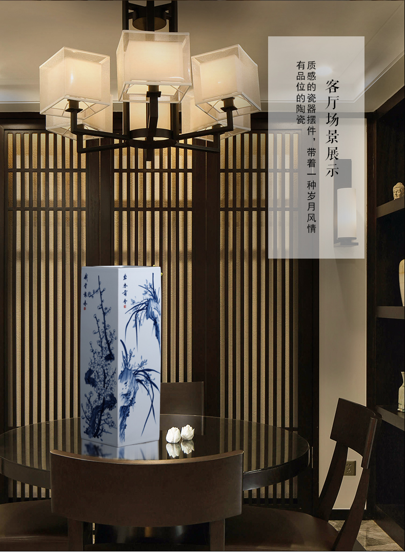 Jingdezhen blue and white by patterns of hand - made ceramics of large vases, flower arranging and calligraphy scrolls cylinder furnishing articles