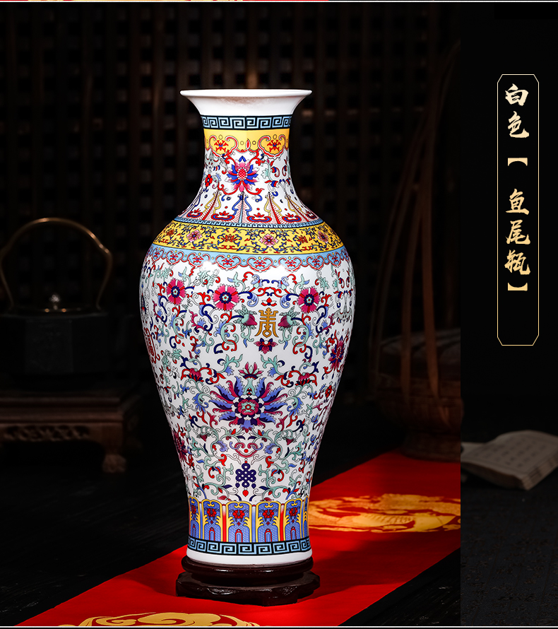 Jingdezhen ceramics of large vases, flower arrangement of modern Chinese style living room TV wine porch decoration furnishing articles