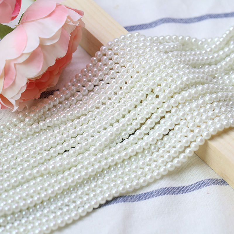 Embroidery DIY handmade pearl beads Beads Ornaments Accessories 4 5 6 8 True holes No scraped round Pearl Beads Loose Beads