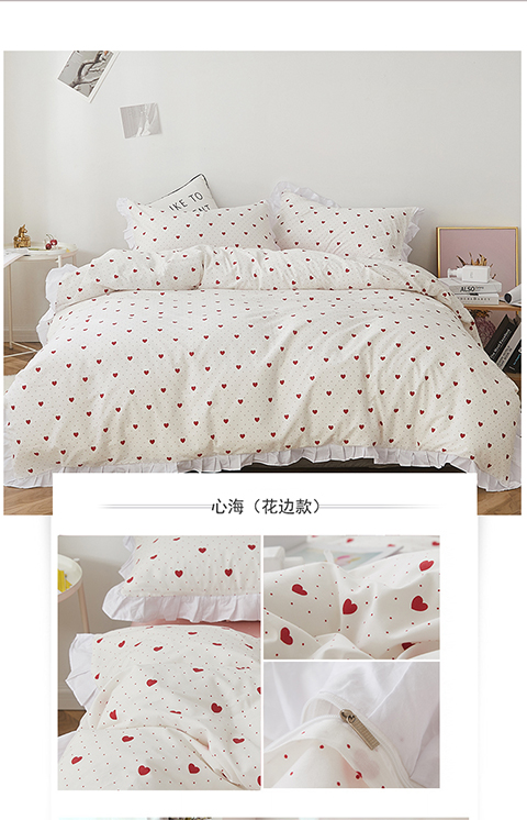 Công chúa cotton cotton bốn mảnh kẻ sọc đen trắng kẻ sọc đơn giản đôi giường đơn chăn - Bộ đồ giường bốn mảnh bộ chăn ga gối đệm giảm giá
