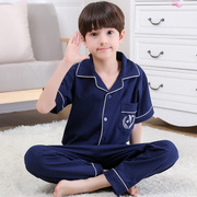 . Childrens đồ ngủ bé trai cotton mùa hè nửa tay áo quần mùa xuân và mùa thu chàng trai trong cậu bé lớn mỏng ngắn tay mùa hè quần áo về nhà.