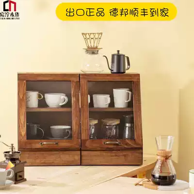 Chenyang wood Japanese-style solid wood dining side cabinet Tea cabinet Glass wine cabinet Tea storage cabinet Kitchen drawer bowl and plate cabinet