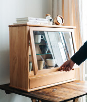 Day Style Pure Solid Wood Kitchen containing cabinet Cupboard Seasoning Cabinet Small Dining Side Cabinet Table Finishing Cabinet Glass Locker