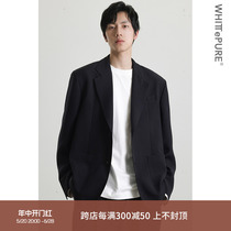 (WHITT EPURE)WP Shirakawa fine imitation flower yarn twill fully lined flat lapel casual suit jacket for men