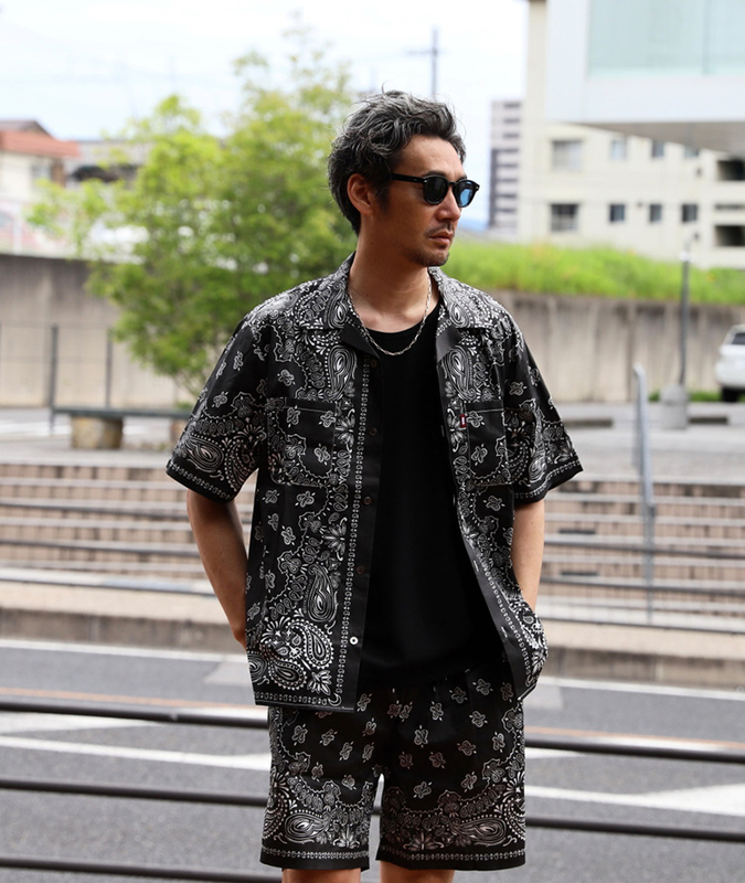 Men's Summer Shorts, Recommended by Japanese Designer Takuji Kimura, High-End, Cutting-Edge American West Coast Paisley Loose-Fitting Short-Sleeve Shirt