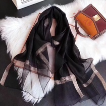 Scarf woman scarves winter long style Han version 100 lap pure color dual-use thin yarn towel wool shawl