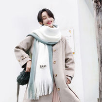 Scarf Womens autumn Winter Han version 100 hitch student thickened wool line Cute Teenage Girl couple Warm Surrounding Neck male