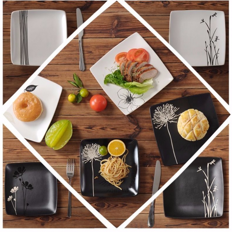 Ceramic dish vegetable dish plates steak Japanese tableware creative household dinner plate hand - made breakfast dishes