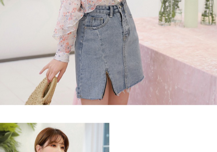 Thiết kế áo cổ tích rất đẹp 2019 cho phụ nữ mới mùa xuân xù áo voan hoa tay dài - Áo sơ mi áo khoác sơ mi nữ