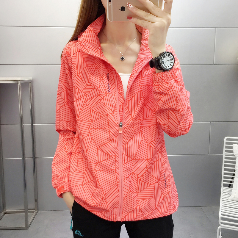 Single layer stormtrooper women's spring and Autumn thin cardigan jacket waterproof and breathable outdoor mountaineering clothing mesh lining sports windbreaker