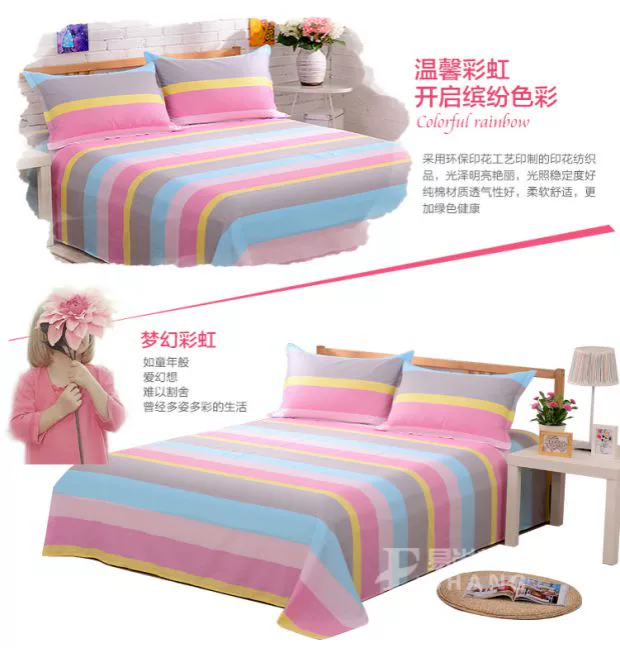 Bán cầu vồng sọc nóng giường ấm vỏ gối chăn bông đặt ba hoặc bốn bộ