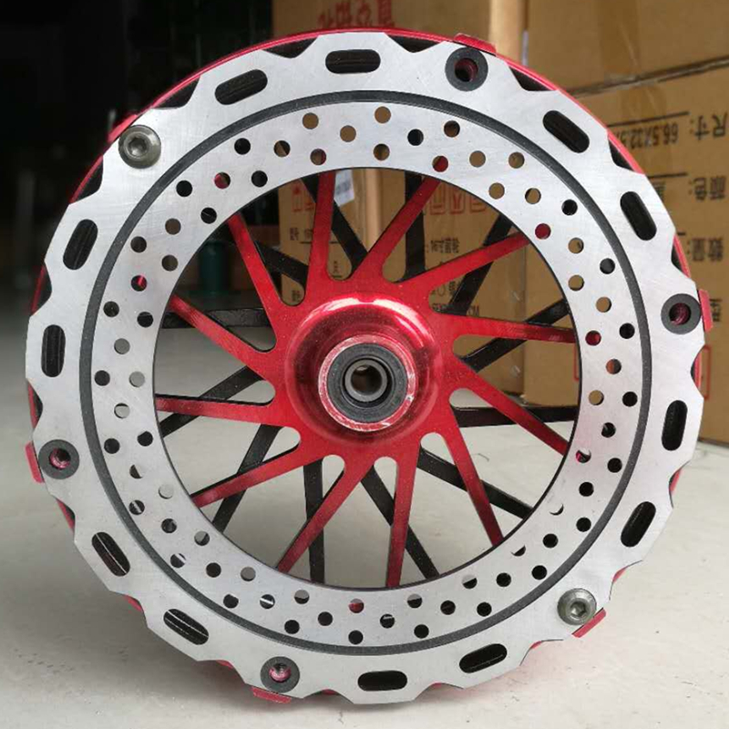 Phụ kiện xe điện ba thế hệ chống phanh đĩa 12 inch bên trong đĩa lớn phanh xe máy điện bánh trước bằng nhôm bánh xe vòng thép - Vành xe máy vành nan xe wave
