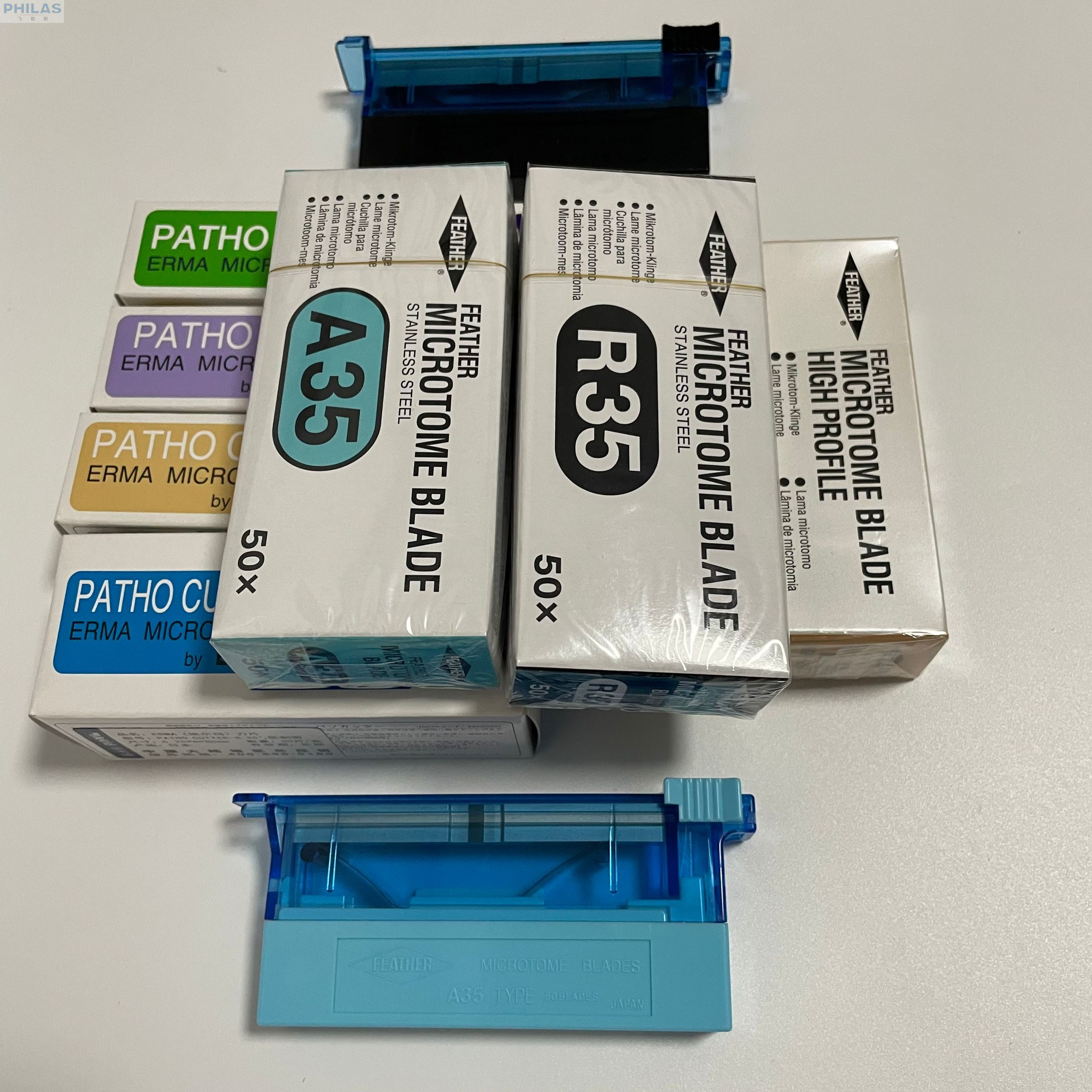日本进口FEATHER羽毛R35/A35/S35一次性刀片ERMA病理刀片F-80刀柄